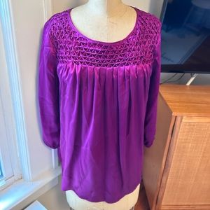 Anne Klein Magenta Top Size Medium 100% Silk